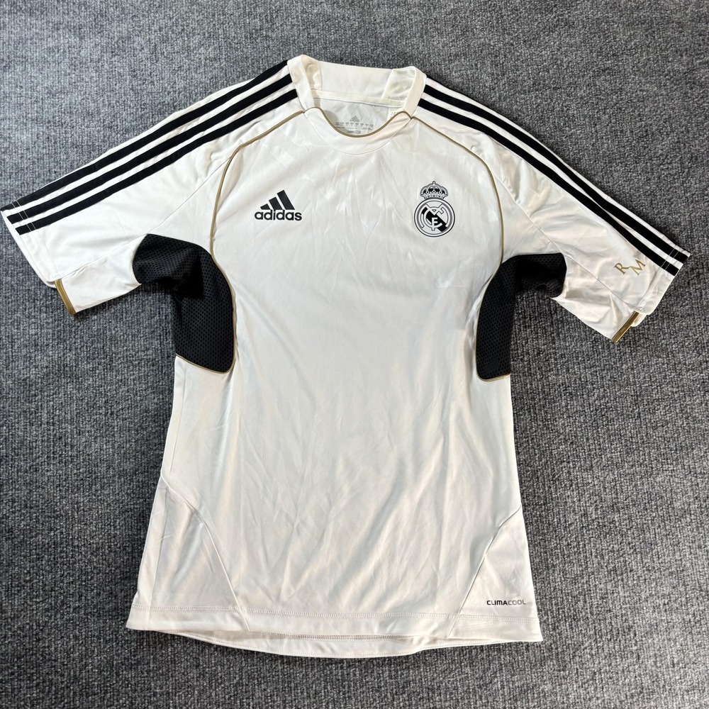 Real Madrid Jersey Mens Medium White Soccer Football Adidas ClimaCool‎ Shirt